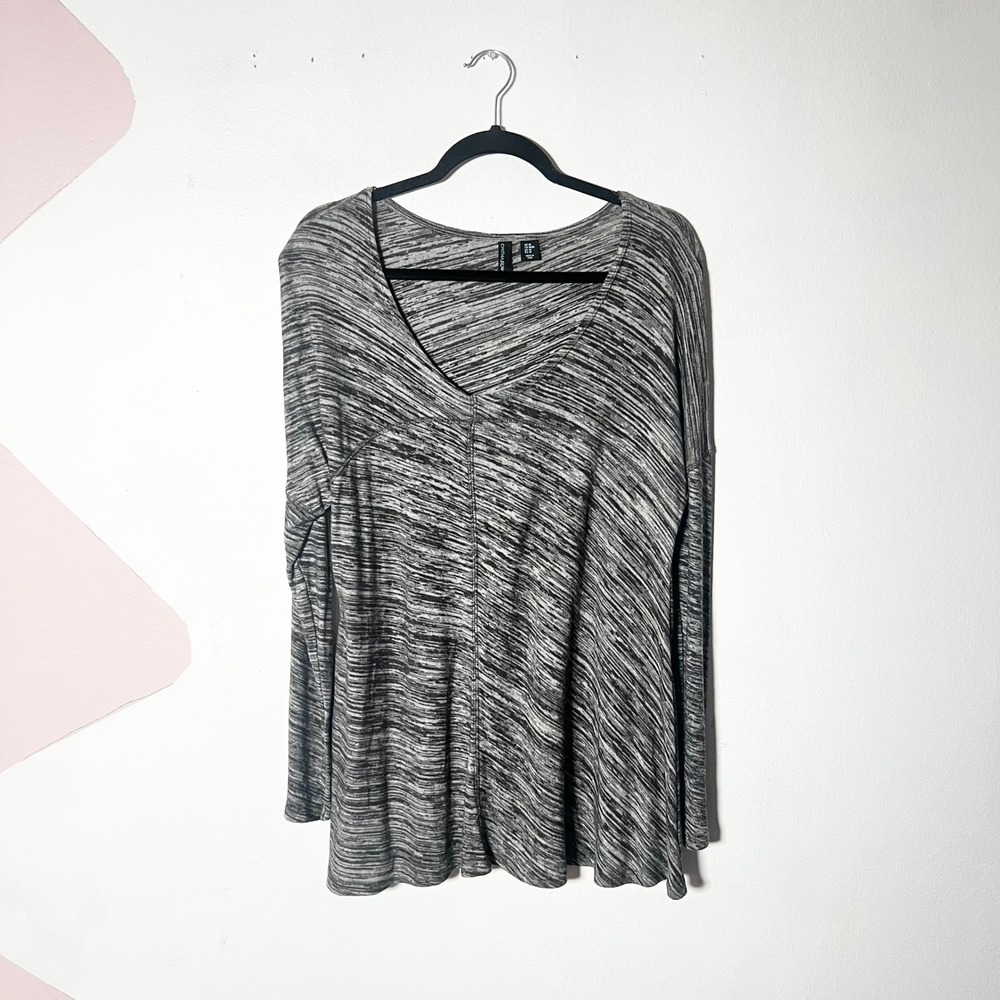 Cynthia Rowley Tunic Top Womens Medium Gray Space Dye Pima Cotton Modal
